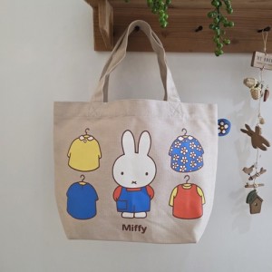 일본 미피 캐릭터 귀여운 토트백 손가방 산책 외출 데일리 도시락 가방 선물(원피스)