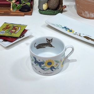 신지가토 RIC 고양이 캐릭터 우유 음료 커피 홈카페 도자기 머그 컵 잔