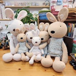 슈크레 귀여운 토끼 캐릭터 아기 어린이 애착 인형 장식 선물 봉제 인형 3사이즈